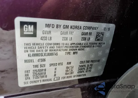 2020 Buick Encore Gx Select z USA, uszkodzony, nr VIN KL4MMDSLXLB089745